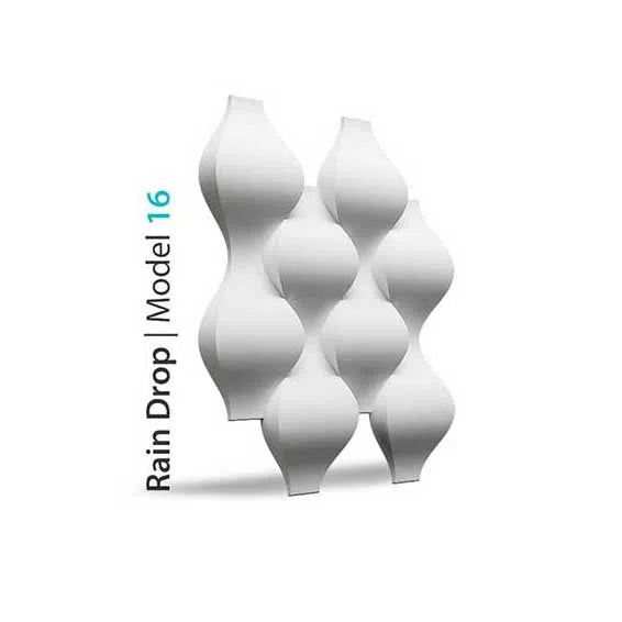 3D Gypsum Wall Panels - RAINDROP - Gypsum Panels on white background  | DecorMania UK